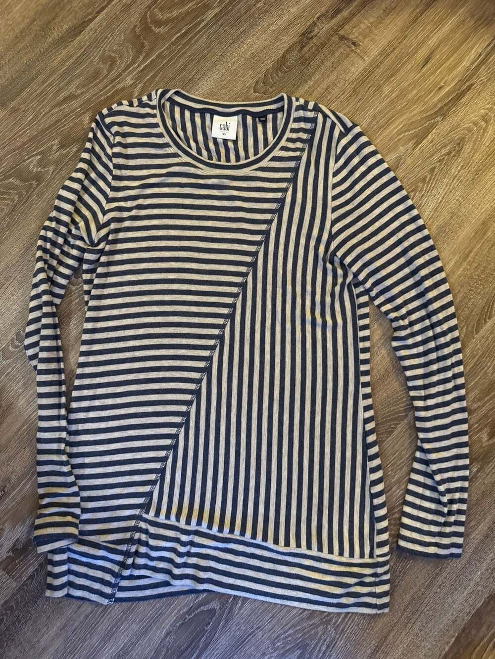Cabi Shirt Womens Small Long Sleeve Blue Striped